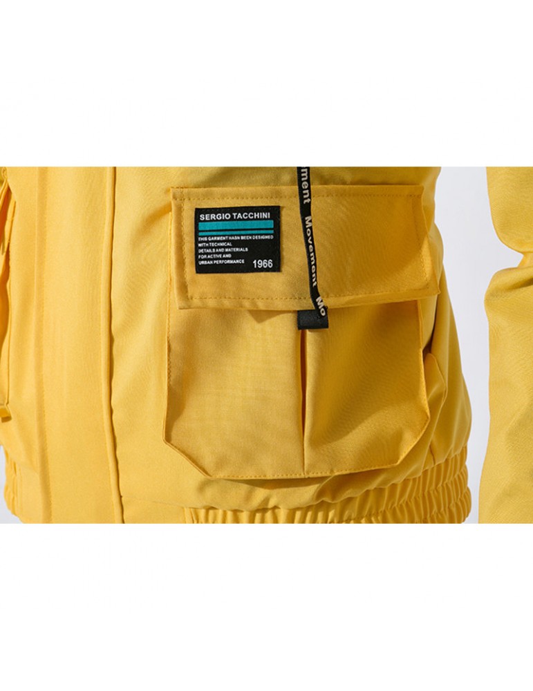 Men's Casual Waterproof Multi Pocket Cotton Blend Hooded Long Sleeve Solid Collor Winkbreak Jacket