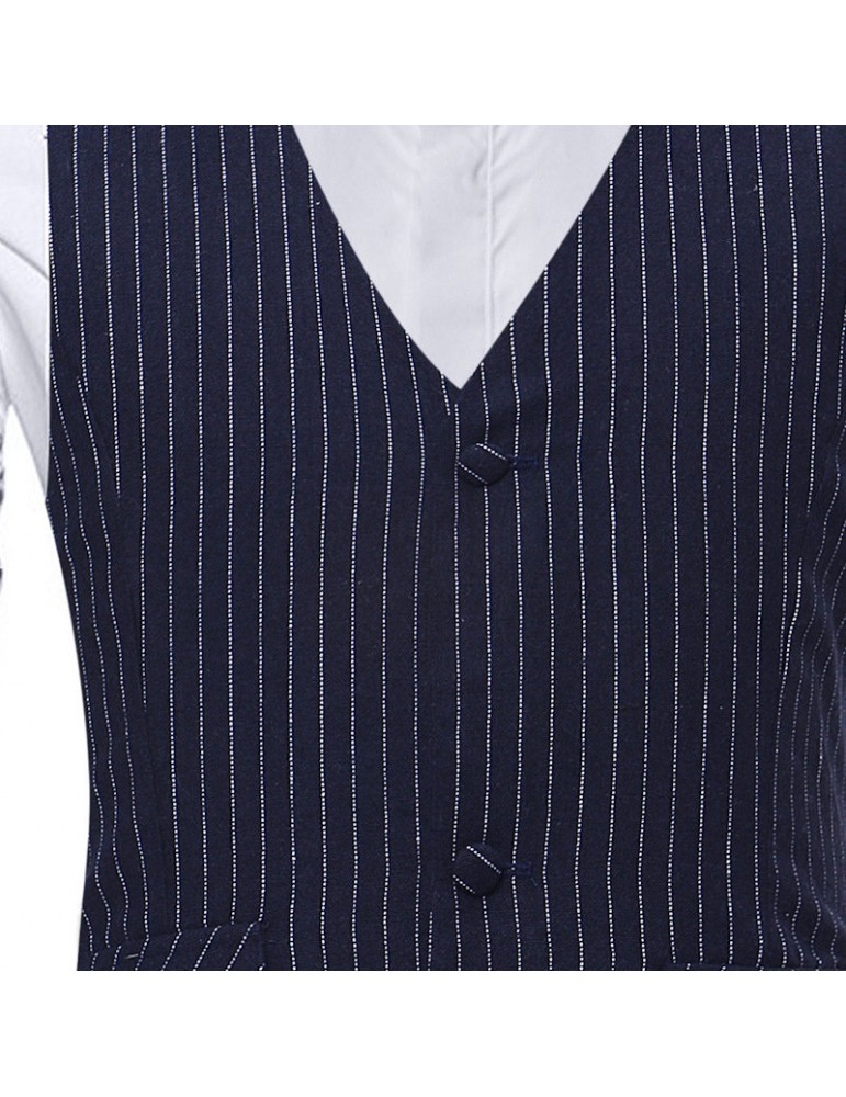 Business Formal Stripes Slim Vest for Men