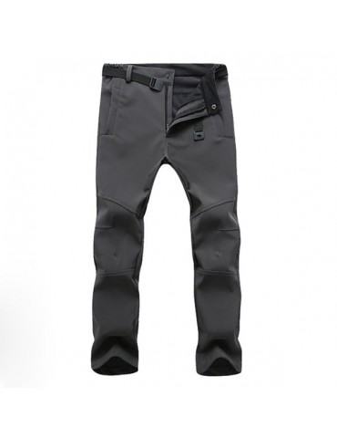 Mens Outdoor Soft Shell Fleece Lining Water-repellent Quick Dry Breathable Climbing Sport Pants