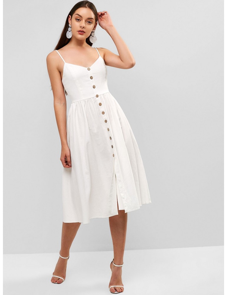  Cami Woven Midi Dress - Milk White S