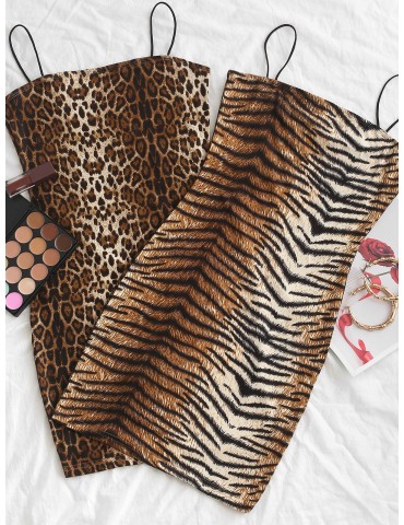 Cami Leopard Mini Bodycon Dress - Multi-b S